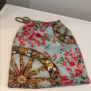 Dolce & Gabana Anita Floral Drawstring Bag with Chain Strap